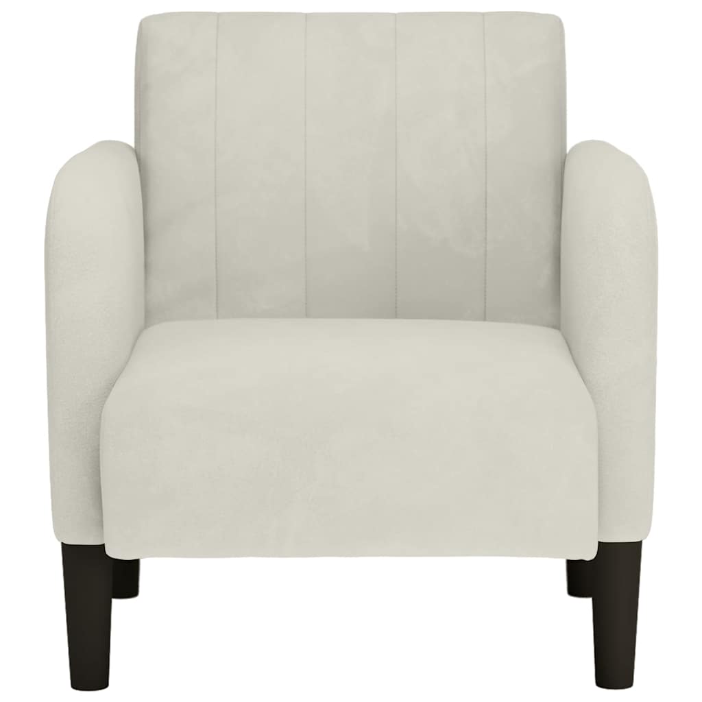 vidaXL Sofa Fotel z Podłokietnikami Kremowy 54 cm Aksamit