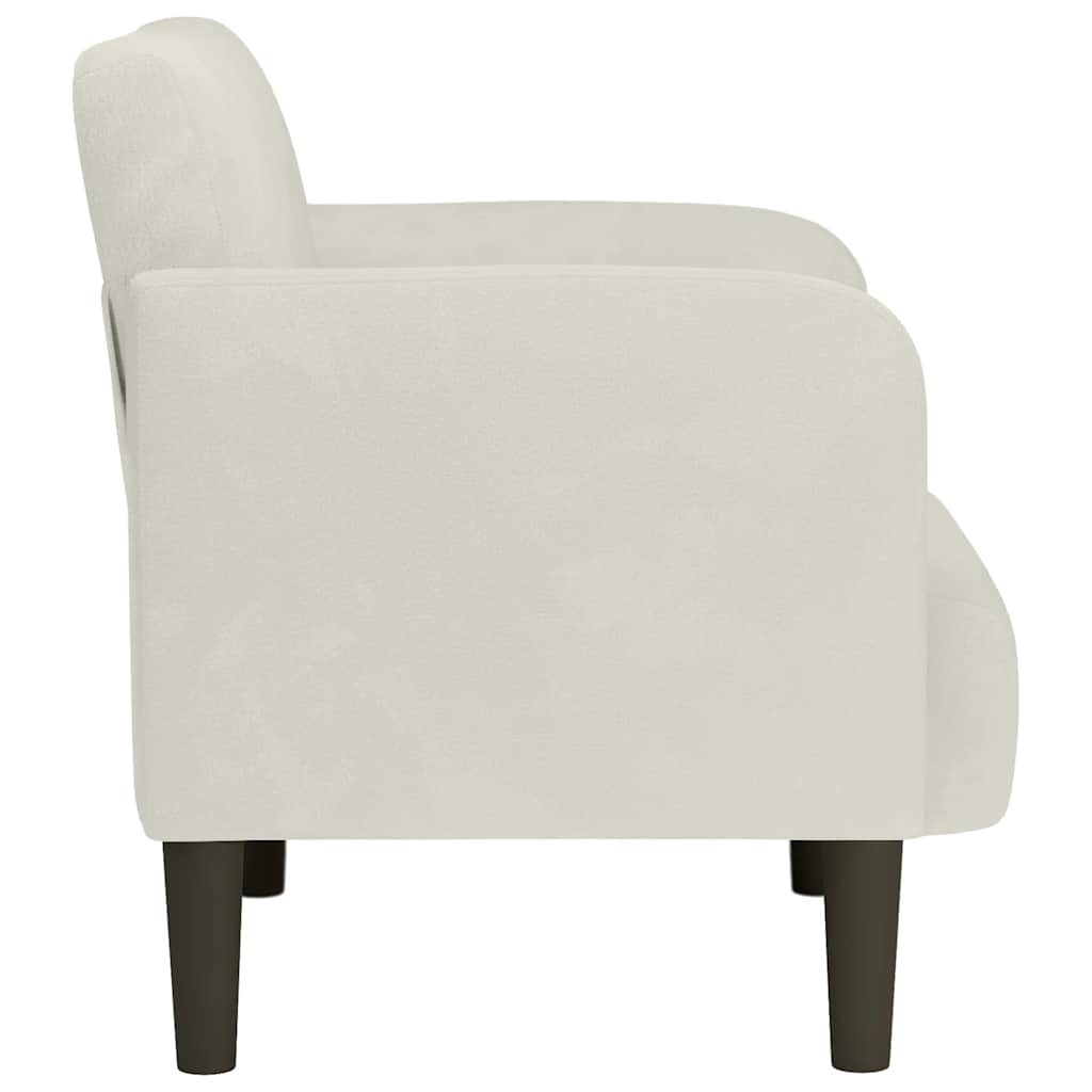 vidaXL Sofa Fotel z Podłokietnikami Kremowy 54 cm Aksamit