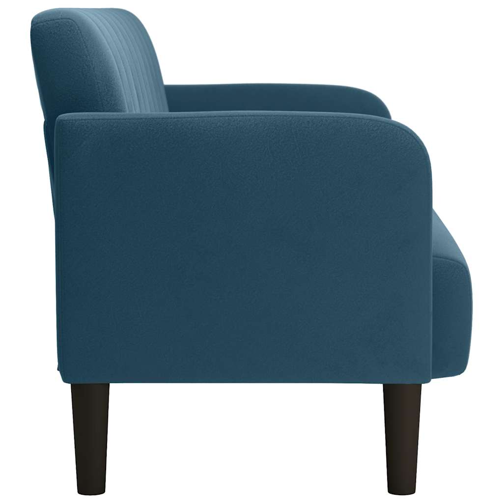 vidaXL Sofa dwuosobowa niebieska 109 cm aksamitna