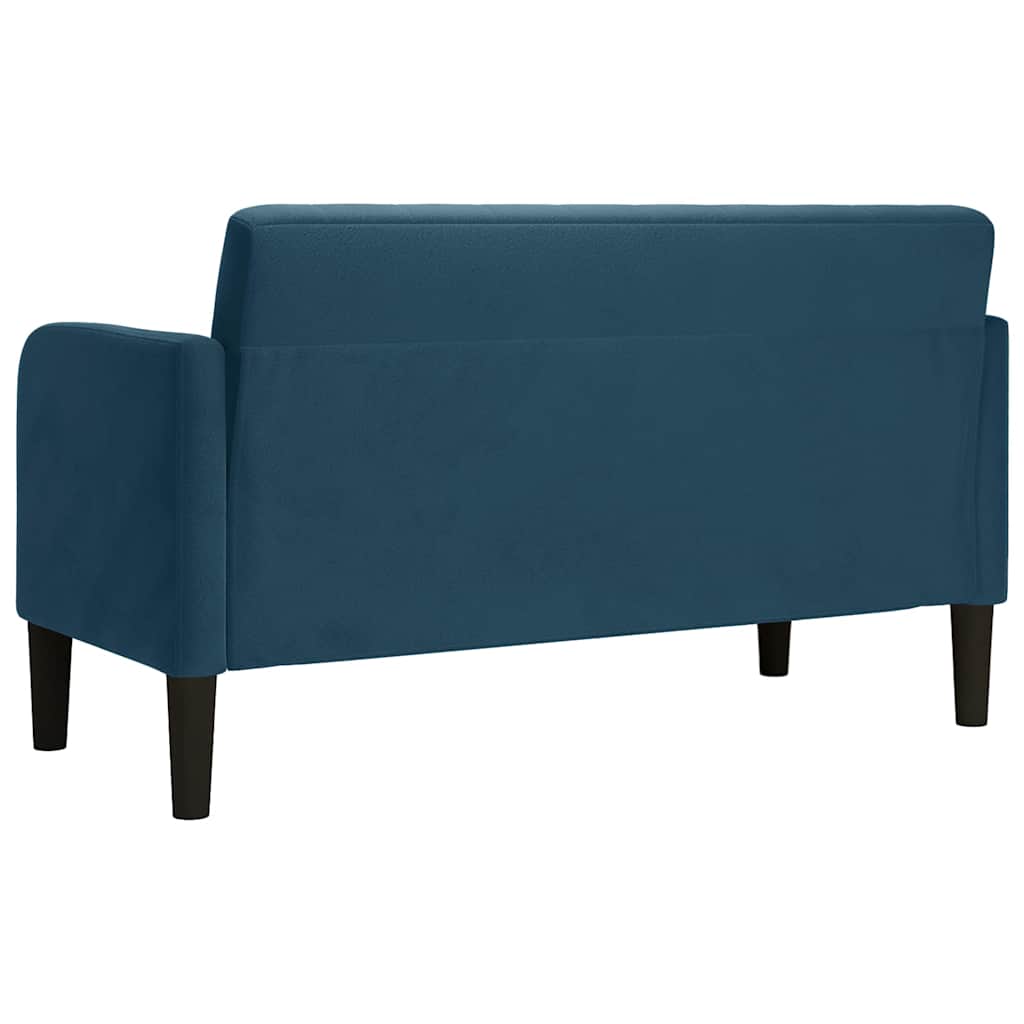 vidaXL Sofa dwuosobowa niebieska 109 cm aksamitna