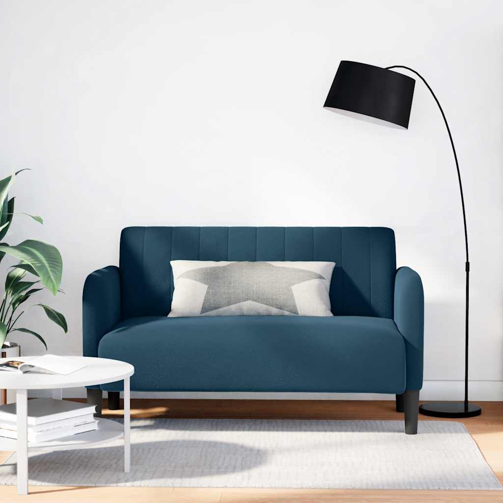 vidaXL Sofa dwuosobowa niebieska 109 cm aksamitna