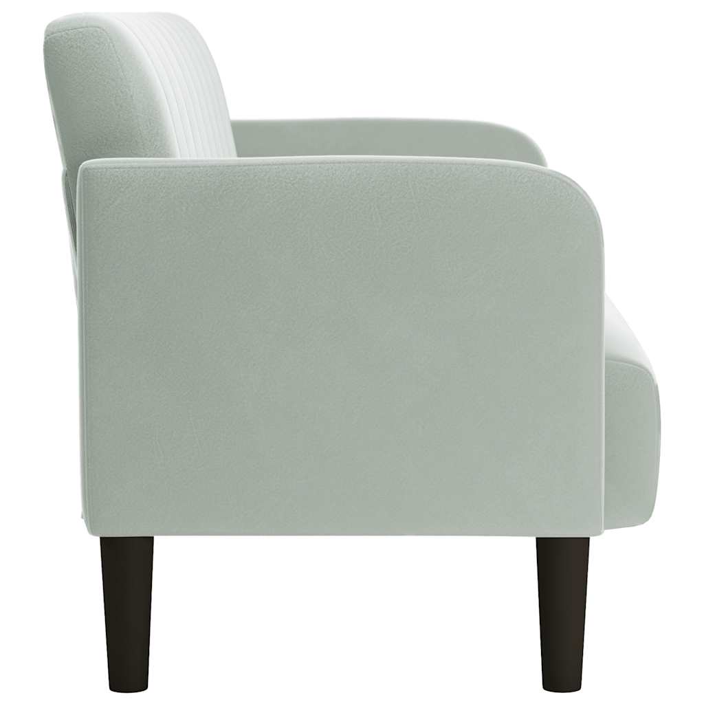 vidaXL Sofa dwuosobowa Jasnoszara 109 cm Aksamit