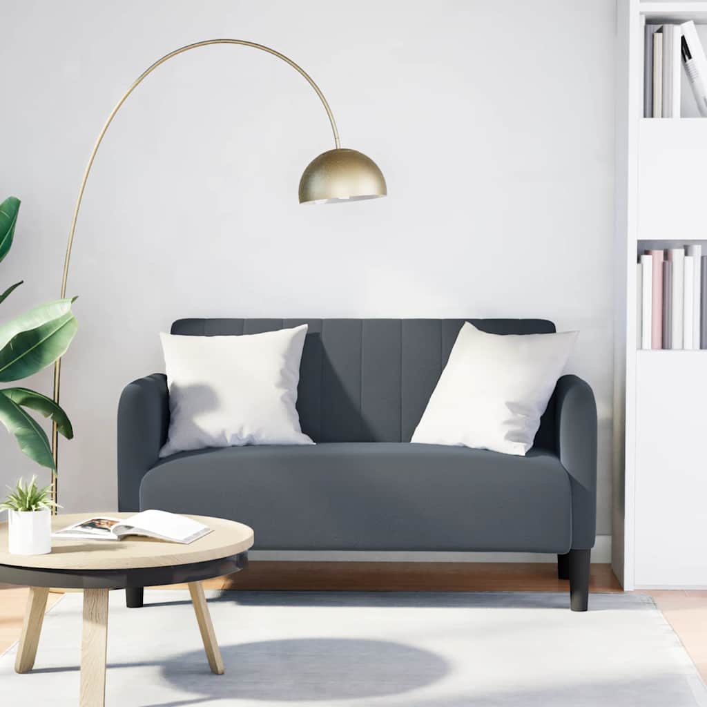 vidaXL Sofa dwuosobowa Ciemnoszara 109 cm Aksamit