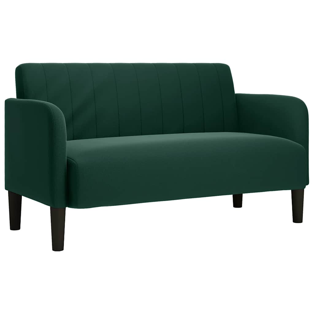 vidaXL Sofa dwuosobowa Ciemnozielona 109 cm Aksamit