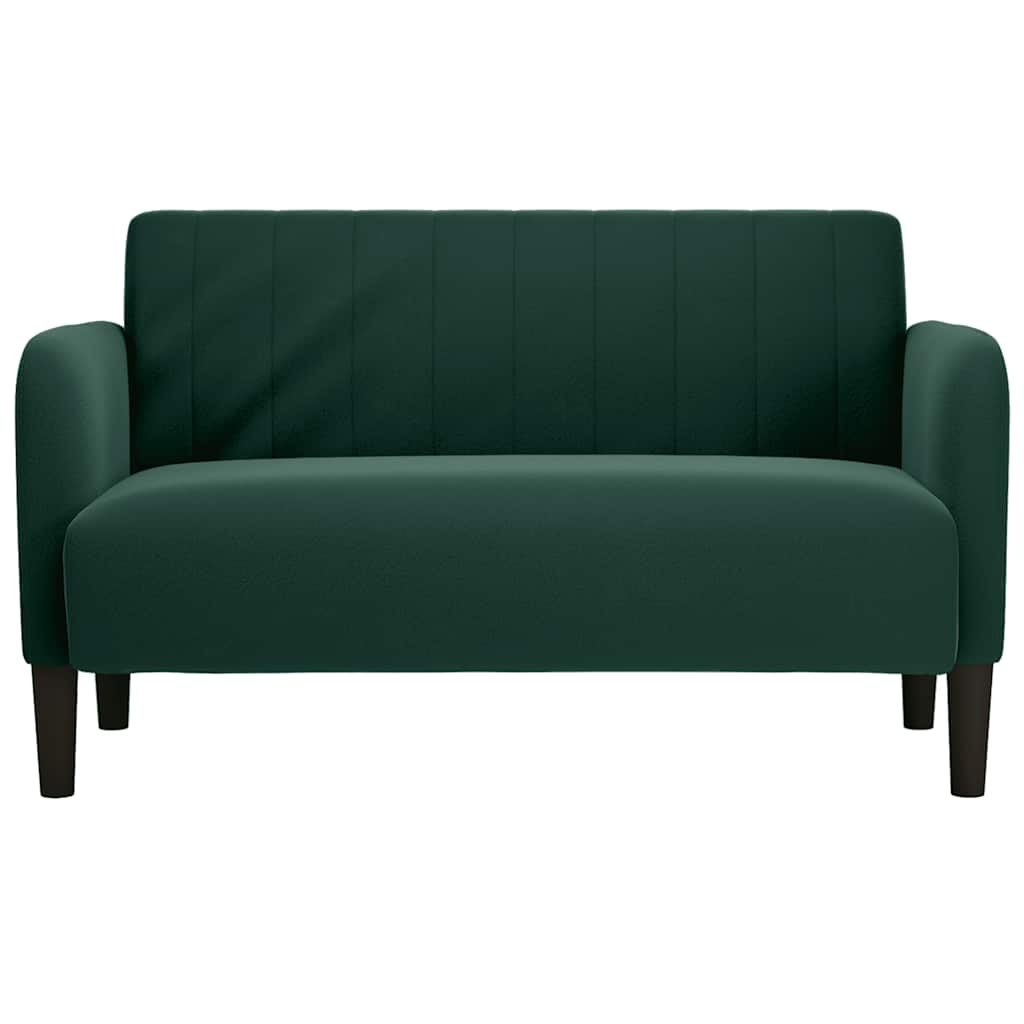 vidaXL Sofa dwuosobowa Ciemnozielona 109 cm Aksamit
