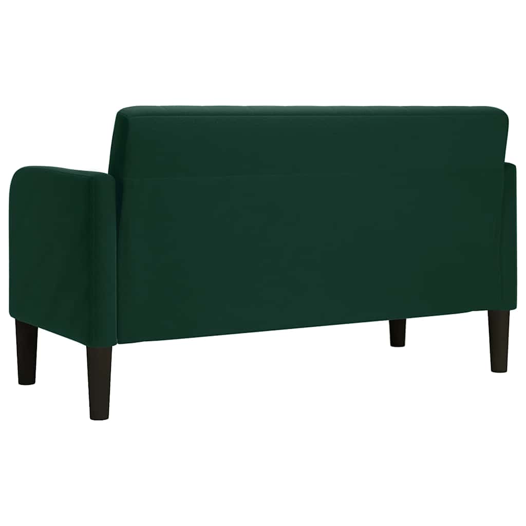 vidaXL Sofa dwuosobowa Ciemnozielona 109 cm Aksamit