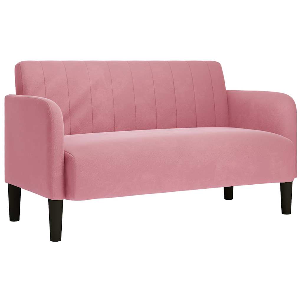 vidaXL Sofa dwuosobowa różowa 109 cm aksamitna