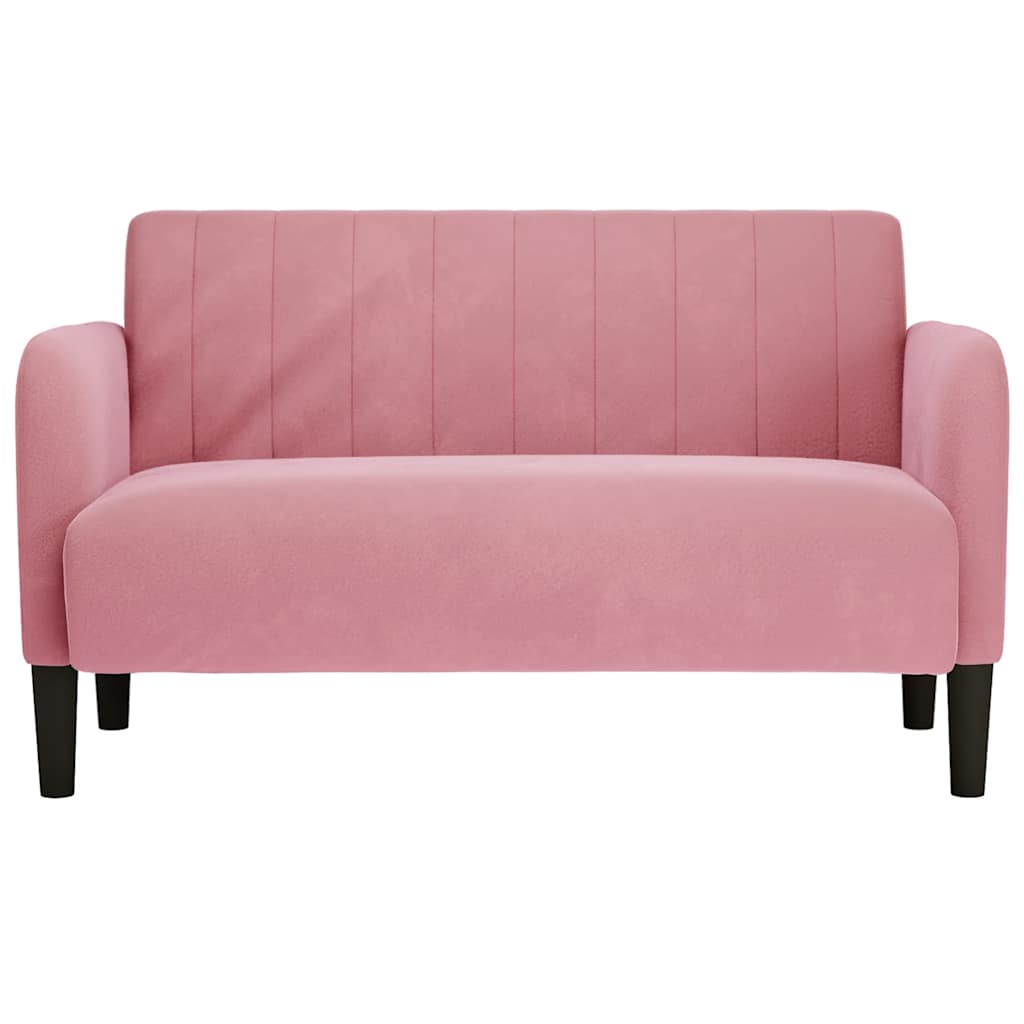 vidaXL Sofa dwuosobowa różowa 109 cm aksamitna