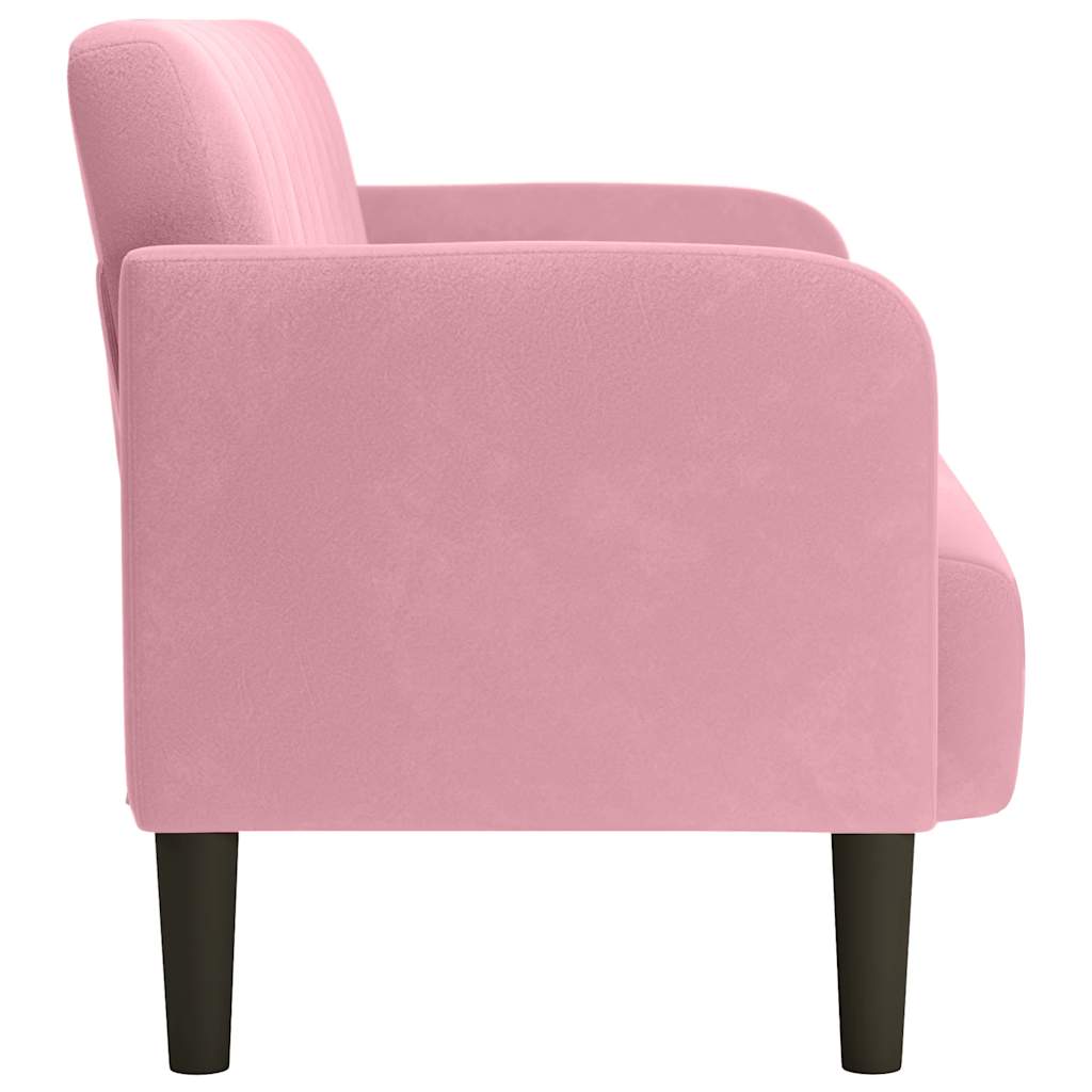 vidaXL Sofa dwuosobowa różowa 109 cm aksamitna