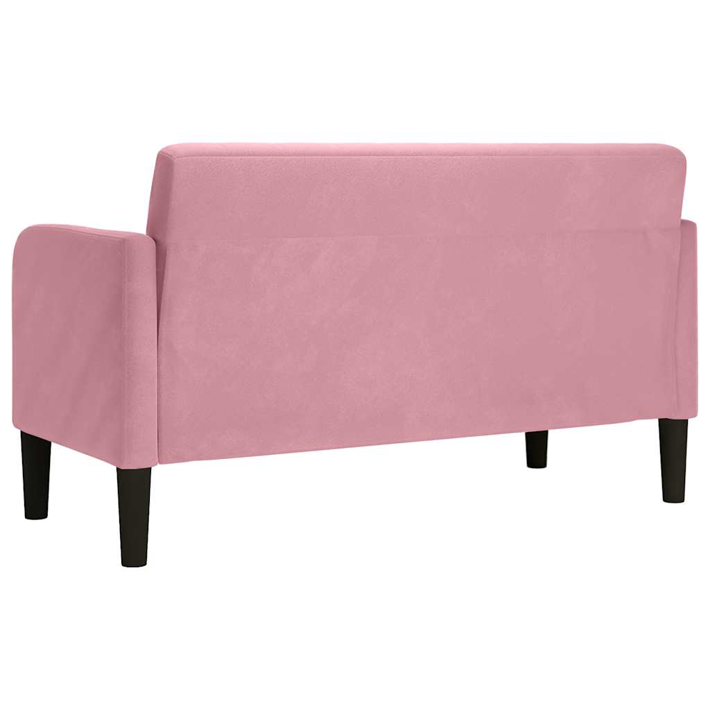 vidaXL Sofa dwuosobowa różowa 109 cm aksamitna