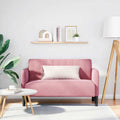 vidaXL Sofa dwuosobowa różowa 109 cm aksamitna