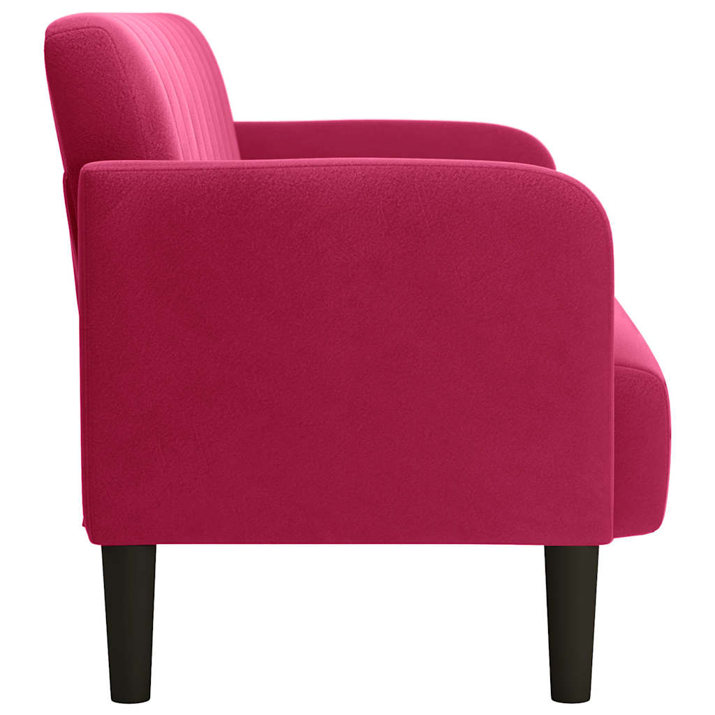 vidaXL Sofa dwuosobowa wino czerwone 109 cm aksamit