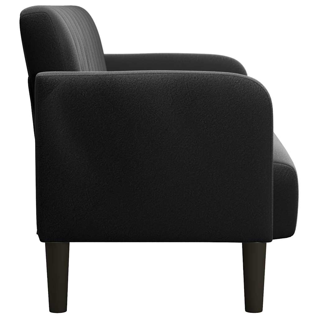 vidaXL Sofa dwuosobowa czarna 109 cm aksamitna