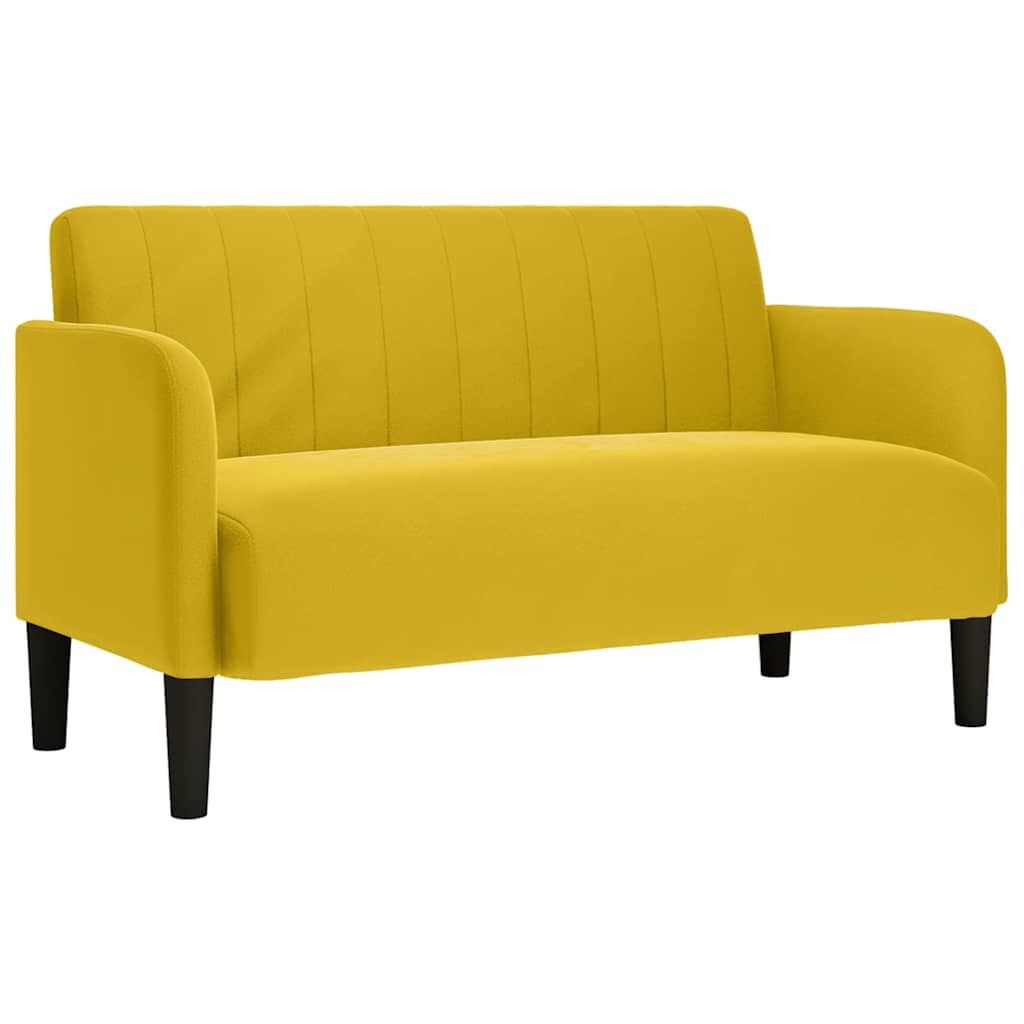 vidaXL Sofa dwuosobowa żółta 109 cm aksamitna