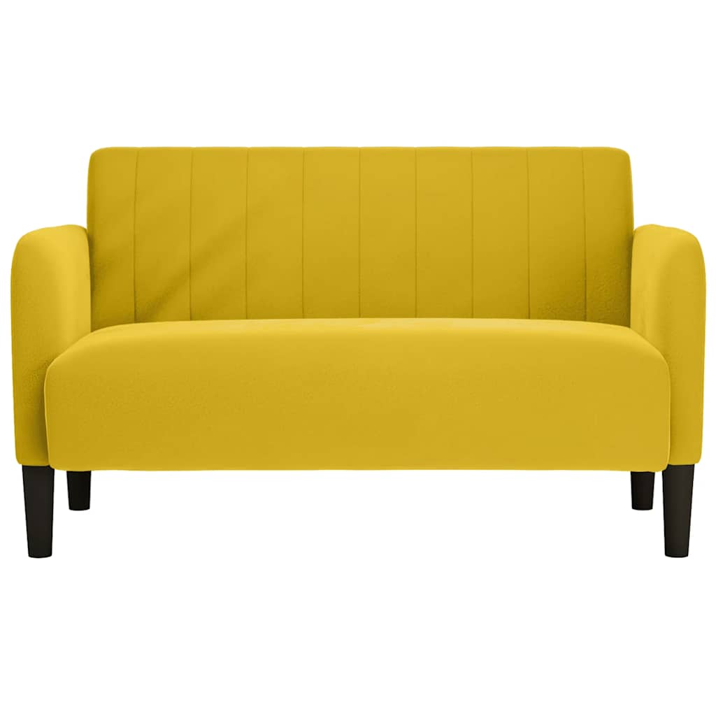 vidaXL Sofa dwuosobowa żółta 109 cm aksamitna