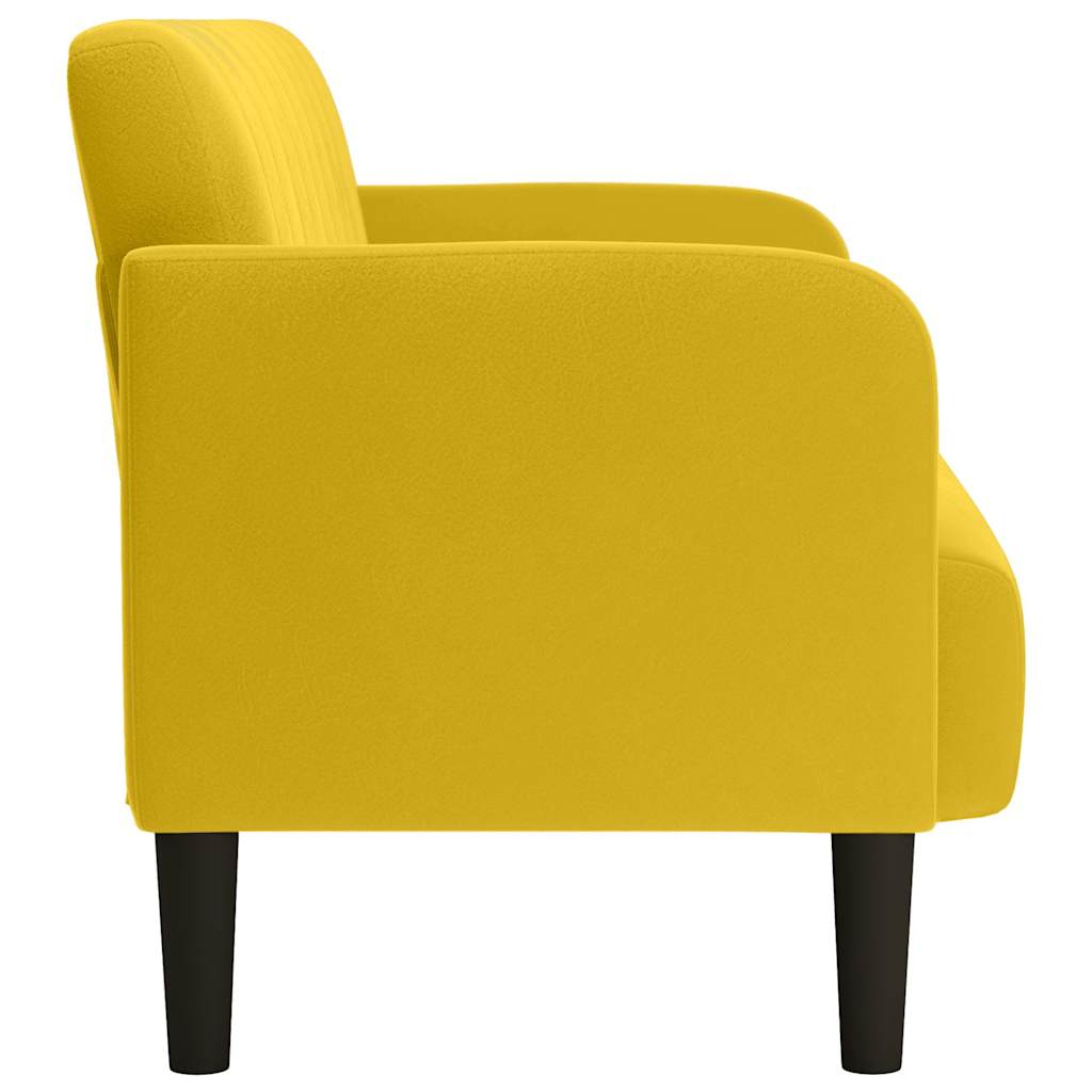vidaXL Sofa dwuosobowa żółta 109 cm aksamitna