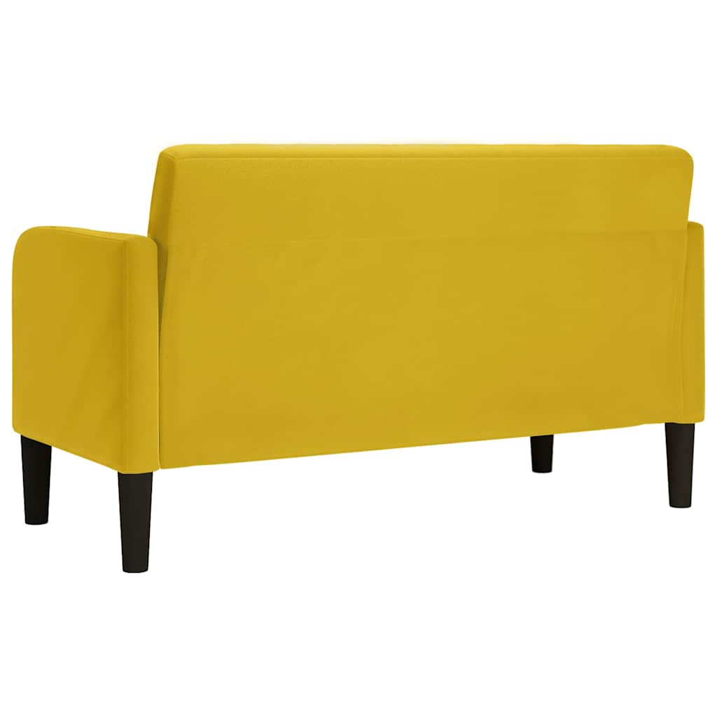 vidaXL Sofa dwuosobowa żółta 109 cm aksamitna