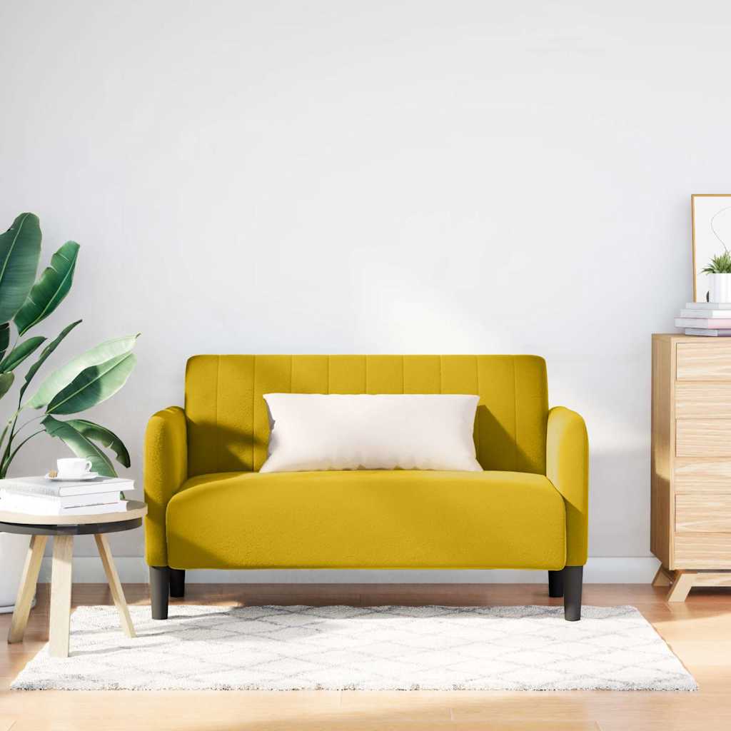 vidaXL Sofa dwuosobowa żółta 109 cm aksamitna