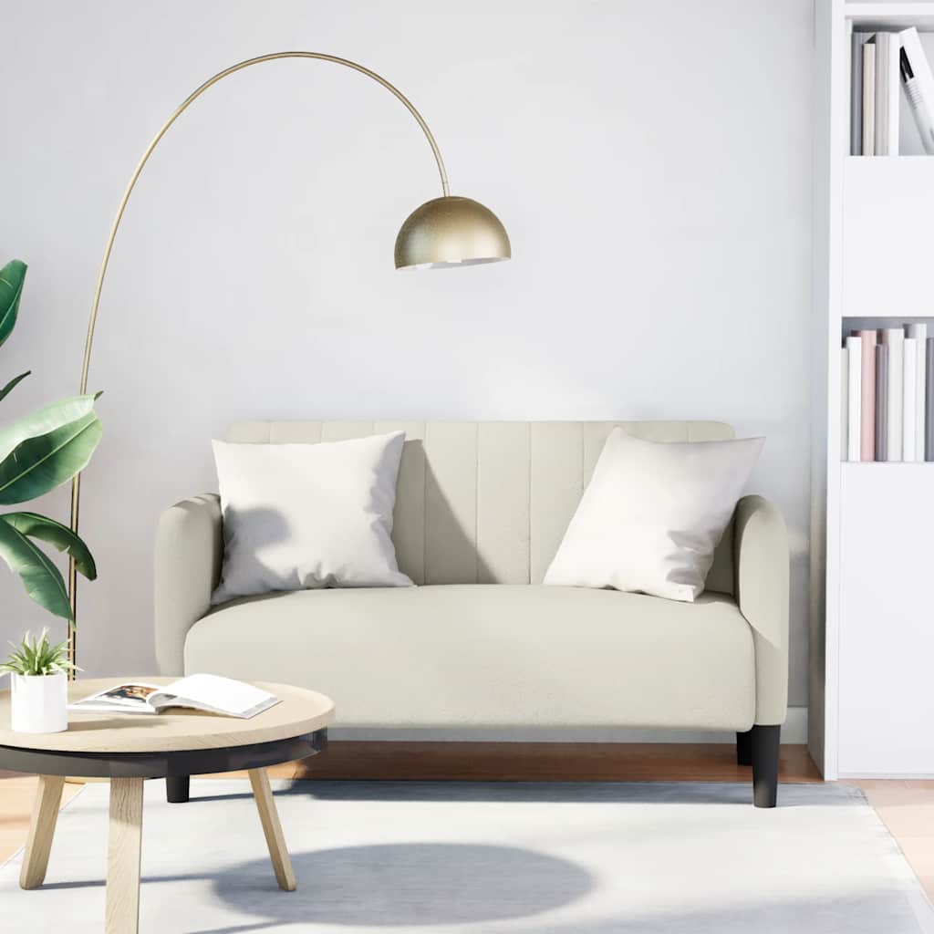 vidaXL Sofa dwuosobowa kremowa 109 cm aksamitna