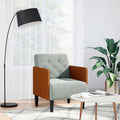 vidaXL Sofa Fotel z Podłokietnikami Jasnoszary 55 cm Aksamit