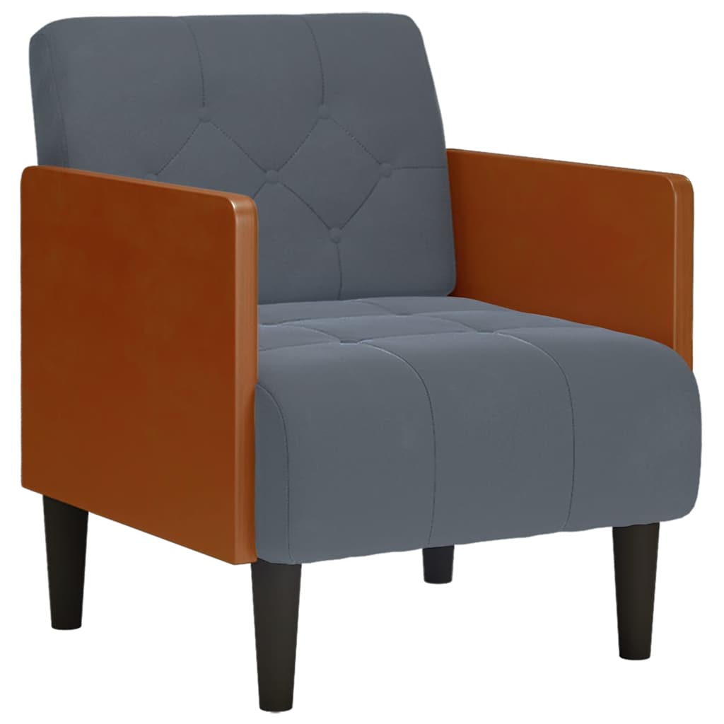 vidaXL Sofa Fotel z Podłokietnikami Ciemnoszary 55 cm Aksamit