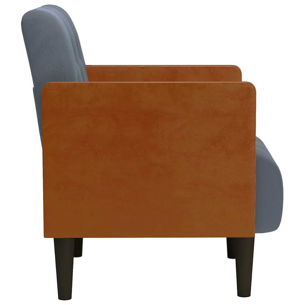 vidaXL Sofa Fotel z Podłokietnikami Ciemnoszary 55 cm Aksamit