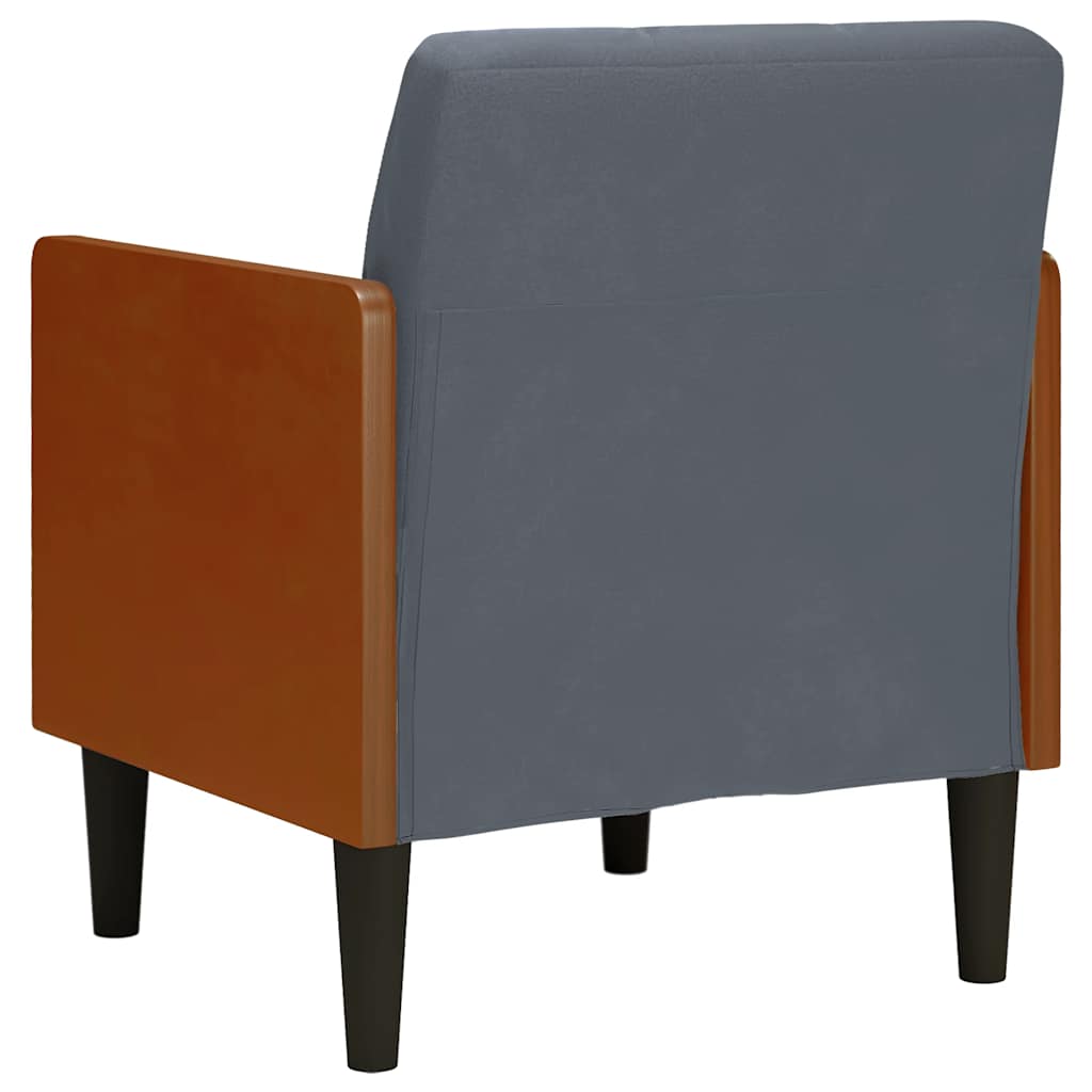 vidaXL Sofa Fotel z Podłokietnikami Ciemnoszary 55 cm Aksamit