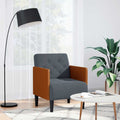 vidaXL Sofa Fotel z Podłokietnikami Ciemnoszary 55 cm Aksamit