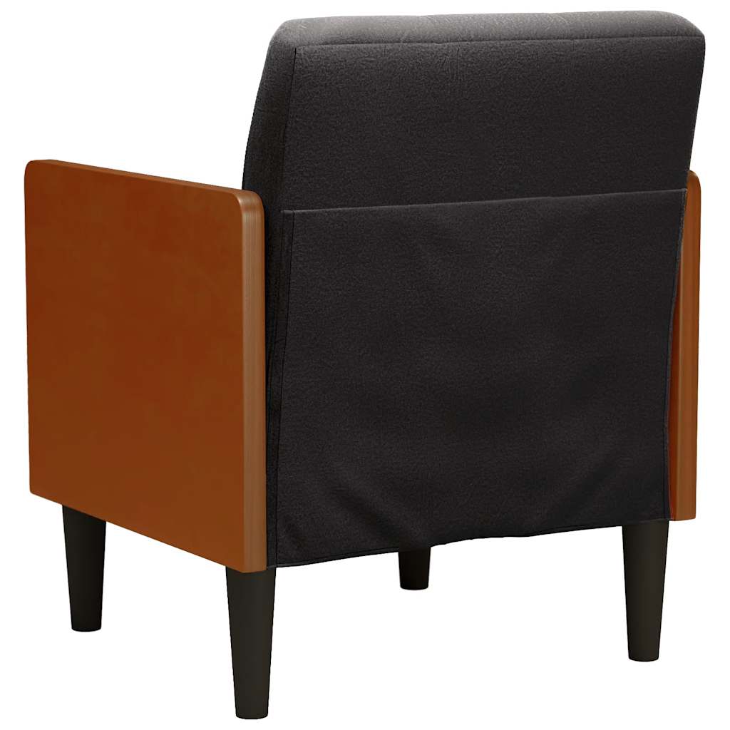 vidaXL Sofa Fotel z Podłokietnikami Czarny 55 cm Aksamit