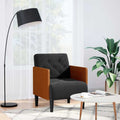 vidaXL Sofa Fotel z Podłokietnikami Czarny 55 cm Aksamit