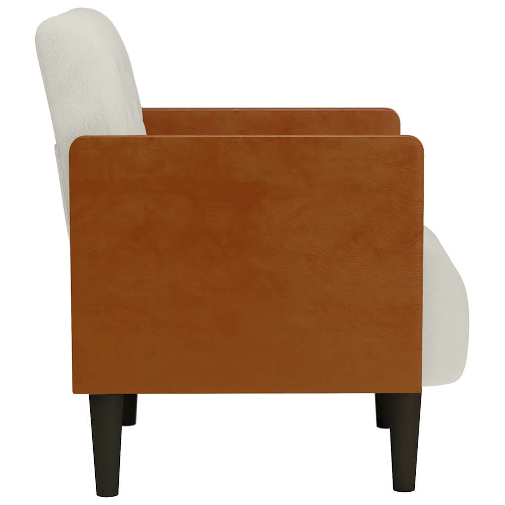 vidaXL Sofa Fotel z Podłokietnikami Kremowy 55 cm Aksamit