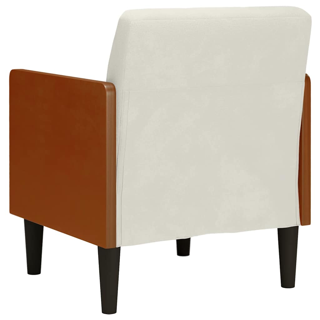 vidaXL Sofa Fotel z Podłokietnikami Kremowy 55 cm Aksamit