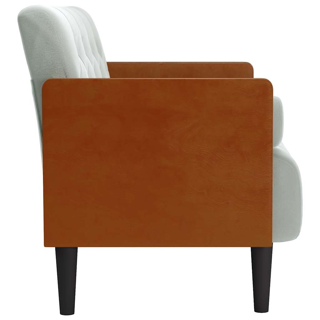 vidaXL Sofa dwuosobowa z poduszkami wałkowymi Jasnoszara 110 cm