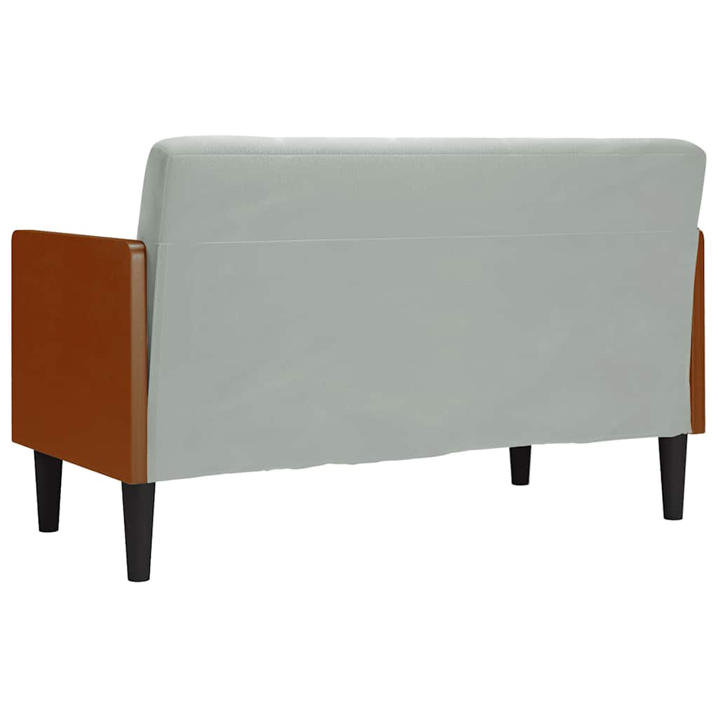 vidaXL Sofa dwuosobowa z poduszkami wałkowymi Jasnoszara 110 cm