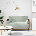 vidaXL Sofa dwuosobowa z poduszkami wałkowymi Jasnoszara 110 cm