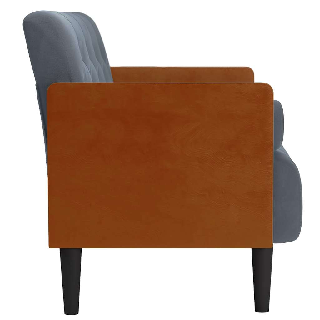 vidaXL Sofa dwuosobowa z poduszkami wałkowymi Ciemnoszara 110 cm