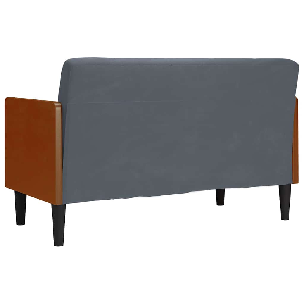 vidaXL Sofa dwuosobowa z poduszkami wałkowymi Ciemnoszara 110 cm