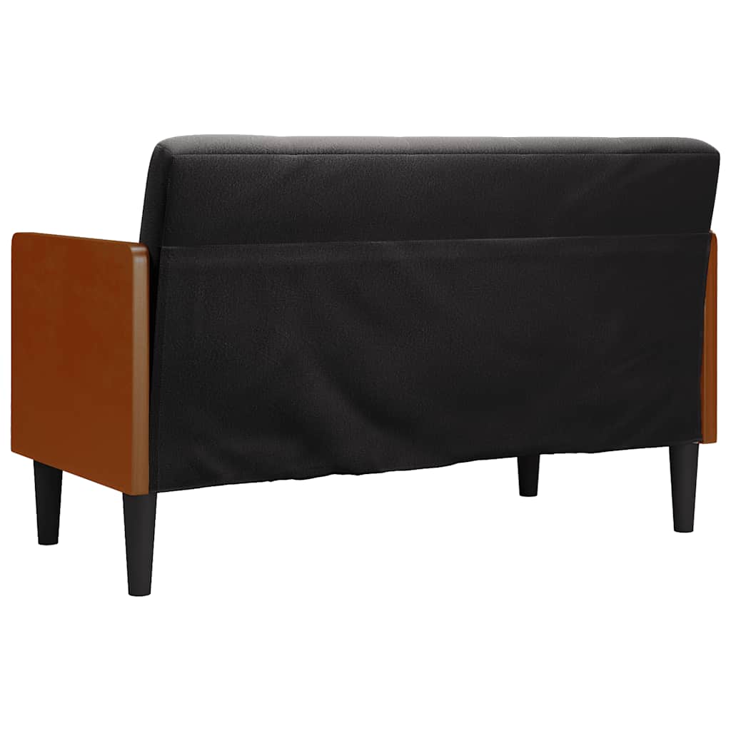 vidaXL Sofa dwuosobowa z poduszkami wałkowymi Czarna 110 cm Aksamit