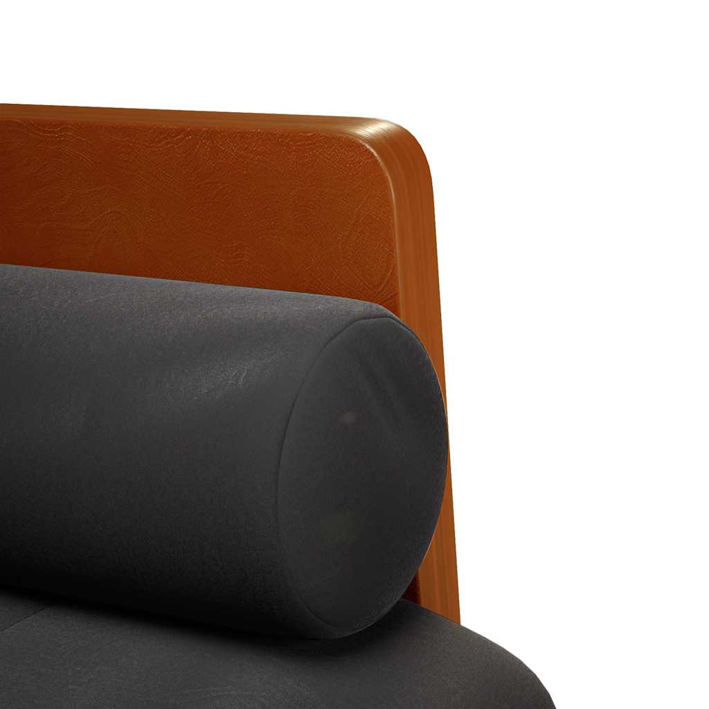 vidaXL Sofa dwuosobowa z poduszkami wałkowymi Czarna 110 cm Aksamit