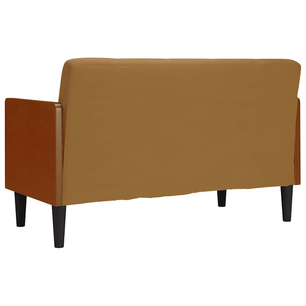 vidaXL Sofa dwuosobowa z poduszkami wałkowymi Brązowa 110 cm Aksamit