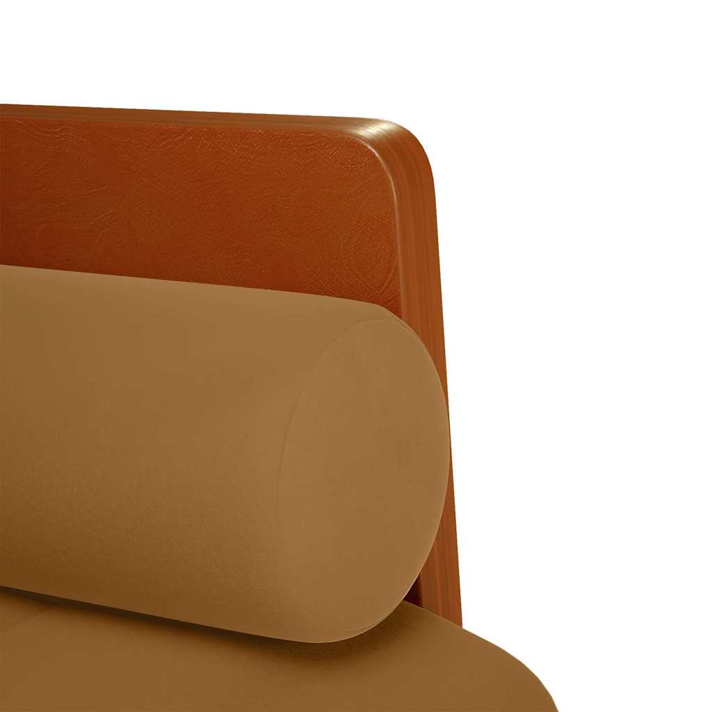 vidaXL Sofa dwuosobowa z poduszkami wałkowymi Brązowa 110 cm Aksamit
