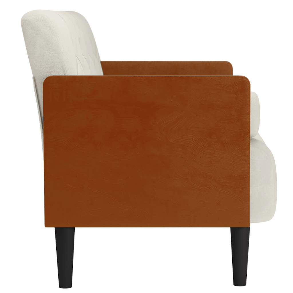 vidaXL Sofa dwuosobowa z poduszkami w kolorze kremowym 110 cm