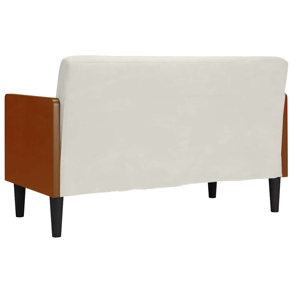 vidaXL Sofa dwuosobowa z poduszkami w kolorze kremowym 110 cm