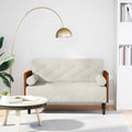 vidaXL Sofa dwuosobowa z poduszkami w kolorze kremowym 110 cm