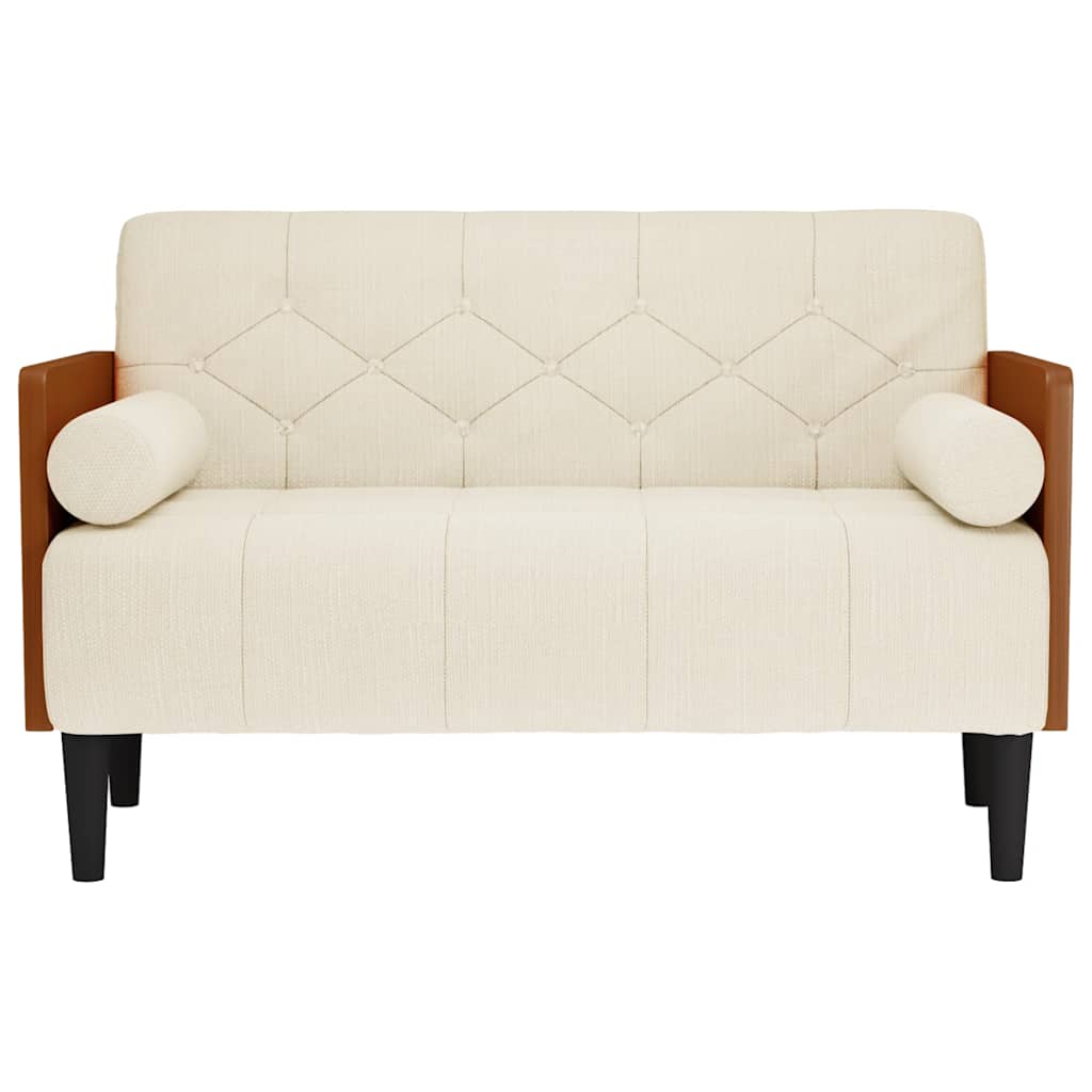 vidaXL Sofa dwuosobowa z poduszkami 110 cm len