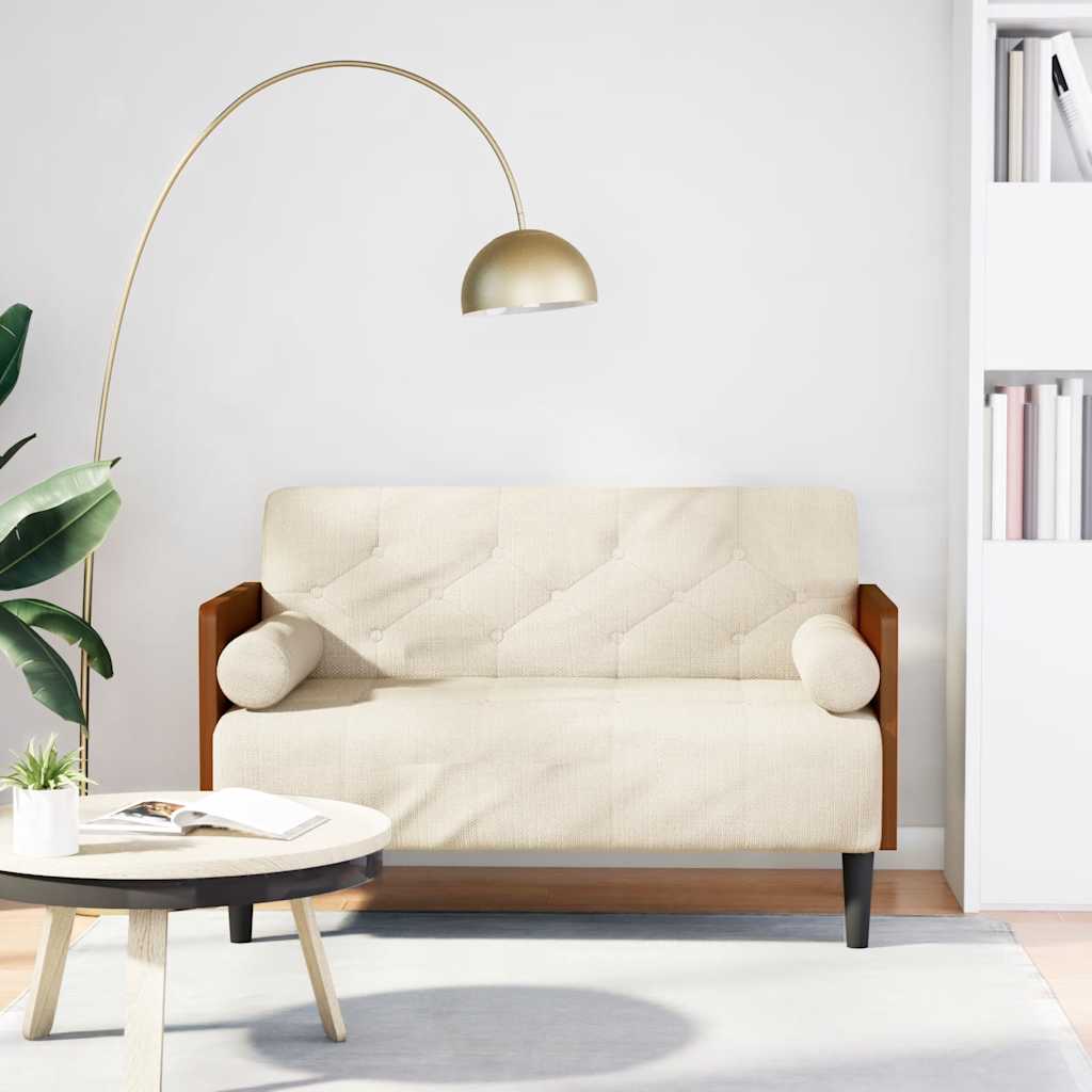 vidaXL Sofa dwuosobowa z poduszkami 110 cm len