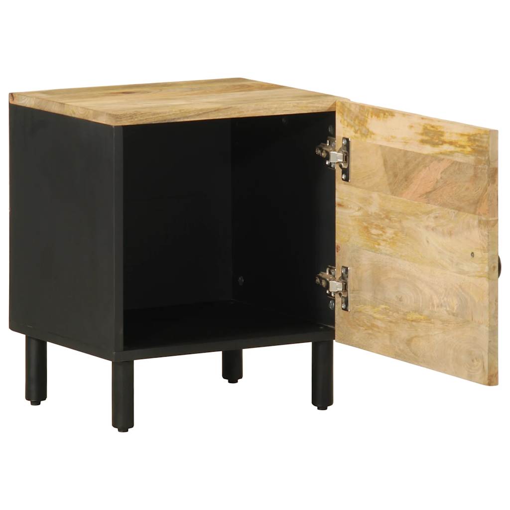 vidaXL Szafka nocna, czarna, 40x33,5x46 cm, lite surowe drewno mango