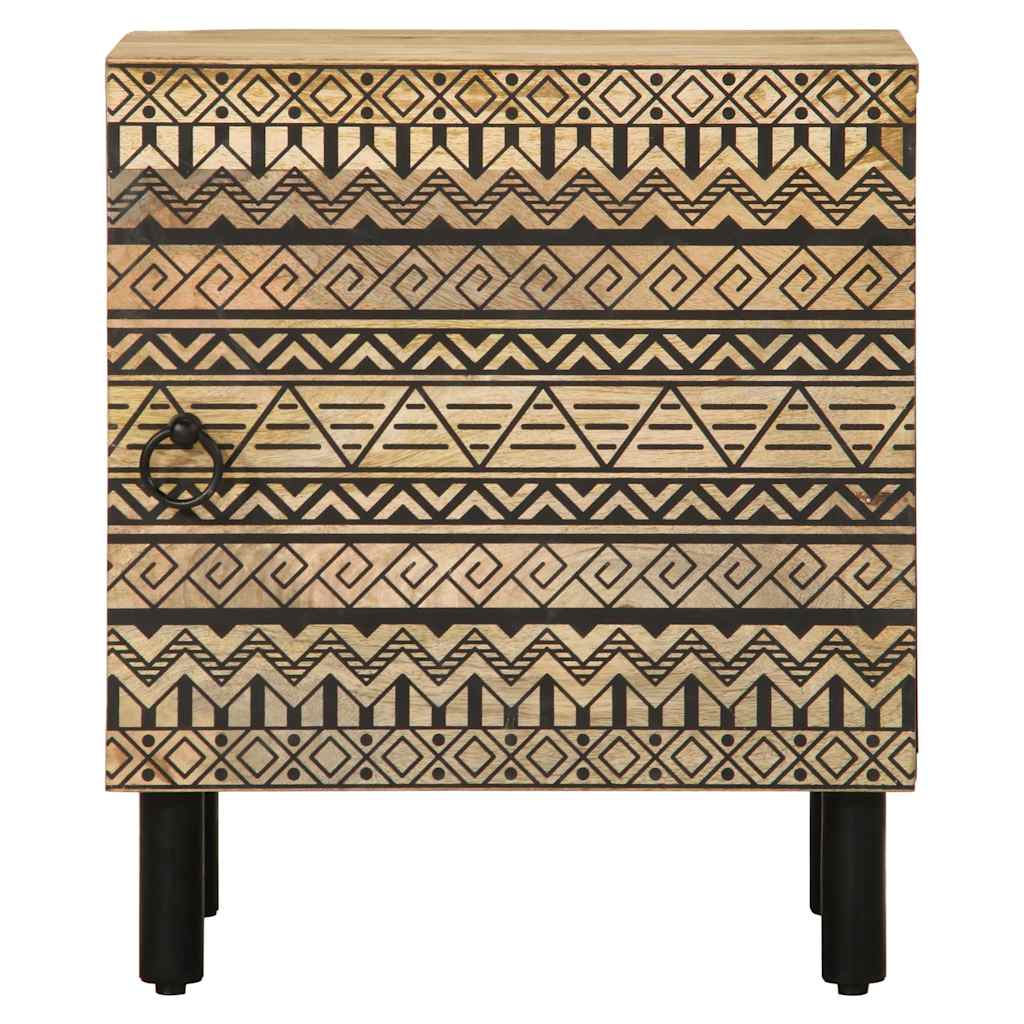 vidaXL Szafka nocna, czarna, 40x33,5x46 cm, lite surowe drewno mango