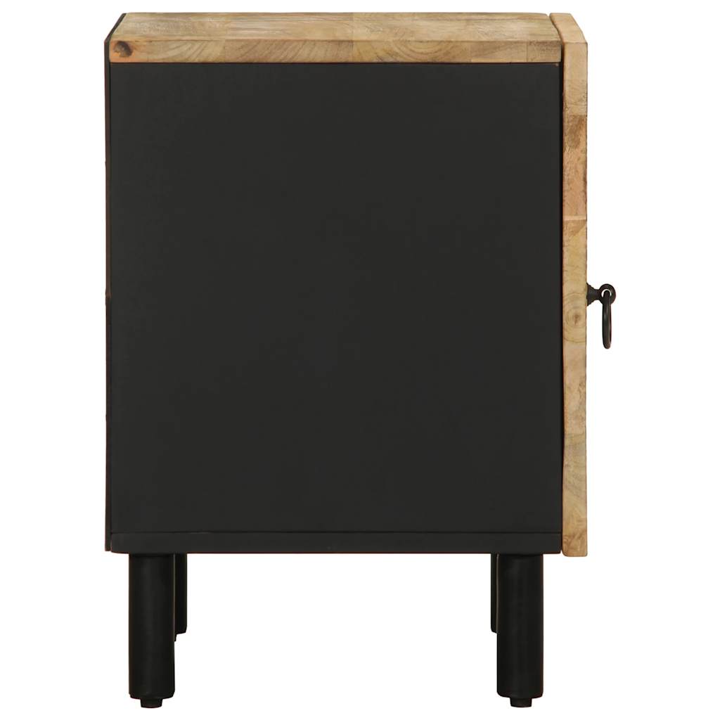 vidaXL Szafka nocna, czarna, 40x33,5x46 cm, lite surowe drewno mango
