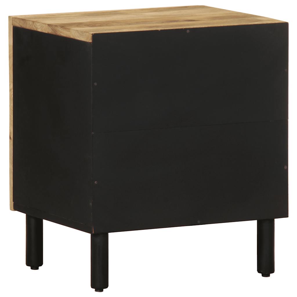 vidaXL Szafka nocna, czarna, 40x33,5x46 cm, lite surowe drewno mango